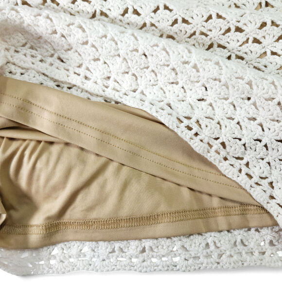 NWOT Michael Kors Crocheted White Bodycon Dress XS Cottagecore Old Money Boho - Picture 4 of 11